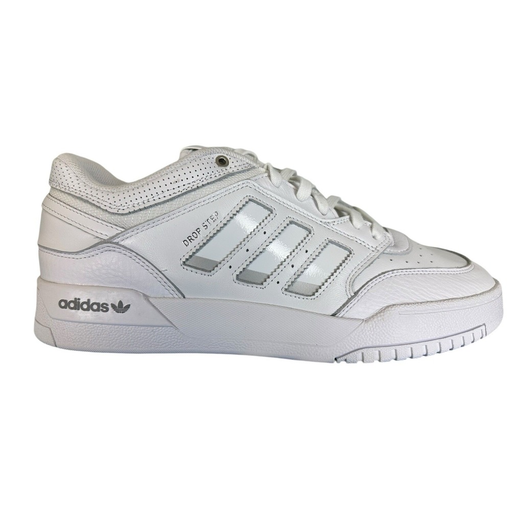Adidas Drop Step Low Originals White/White Silver Metallic Size 12 New In Box